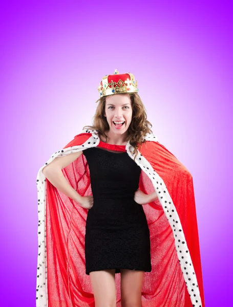 Woman queen in funny concept — Stock Photo, Image