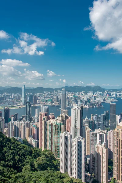 Weergave van Hong Kong tijdens zonnige dag — Stockfoto