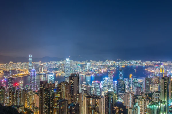 Veduta di Hong Kong durante le ore del tramonto — Foto Stock