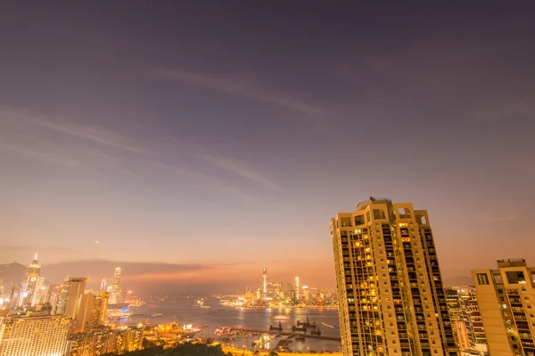해질 때 의 홍콩 전경 — 스톡 사진