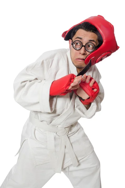 Hombre boxeador aislado en blanco —  Fotos de Stock