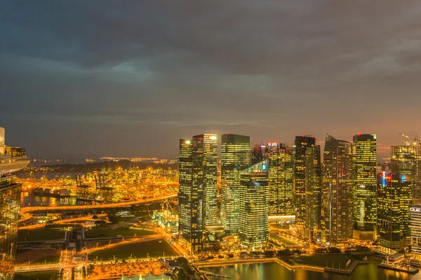 Singapur Panoraması şehir merkezi silueti — Stok fotoğraf