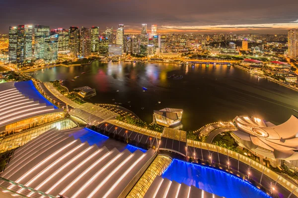 Panorama van Singapore skyline centrum — Stockfoto