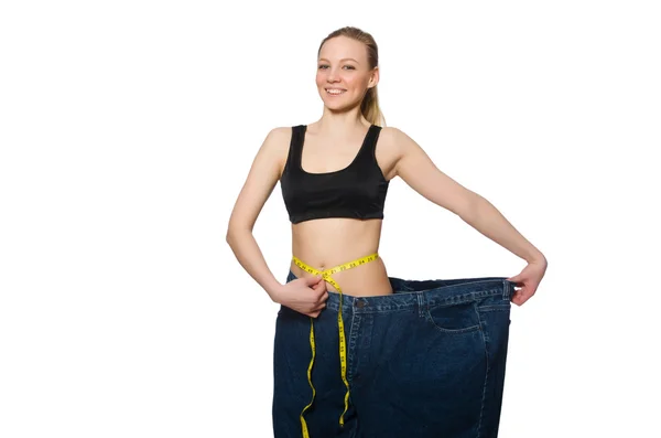 Mujer joven en concepto de dieta — Foto de Stock