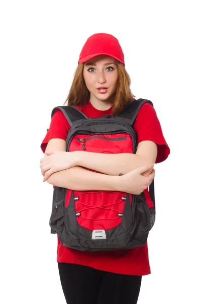 Pretty girl with backpack — Stock Photo, Image