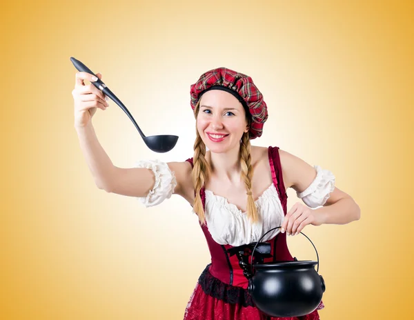 Young woman in traditional german costume — Stock Photo, Image