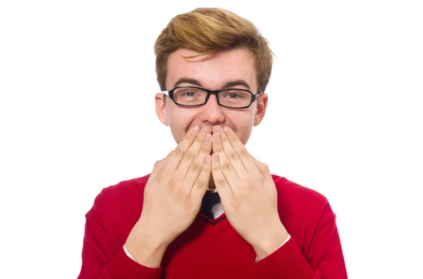 Étudiant isolé sur blanc — Photo