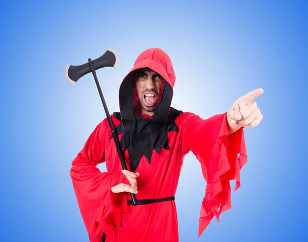 Executioner in red costume — Stock Photo, Image