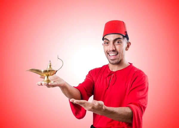 Turkish man with lamp — Stock Photo, Image