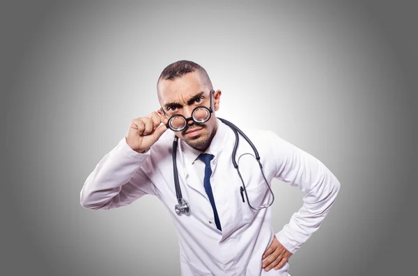 Funny doctor isolated on the white — Stock Photo, Image