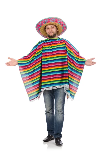 Mexicano engraçado em poncho — Fotografia de Stock