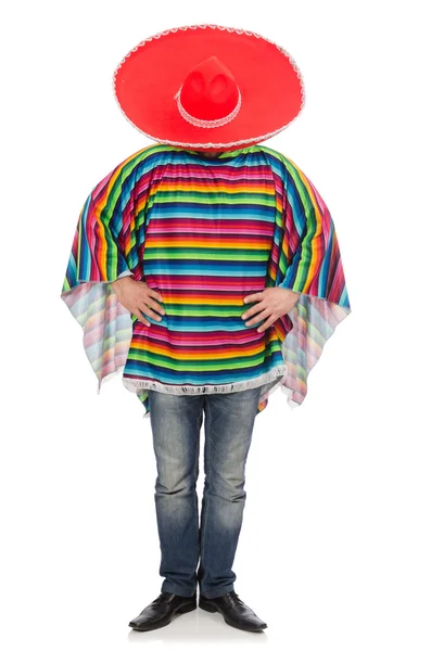 Mexicano engraçado em poncho — Fotografia de Stock