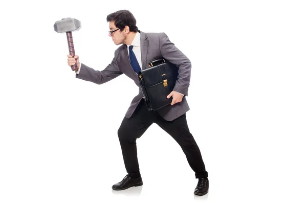 Hombre de negocios sosteniendo martillo —  Fotos de Stock
