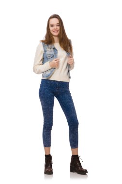 Beyaz tenli, gülümseyen genç kız