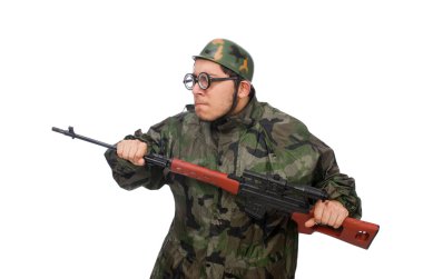 Silahlı askeri adam