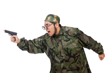 Silahlı askeri adam