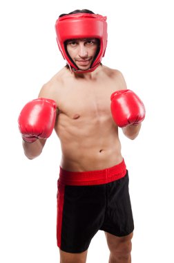 Beyaz tenli komik boksör.