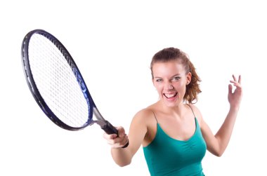 beyaz izole kadın tenisçi