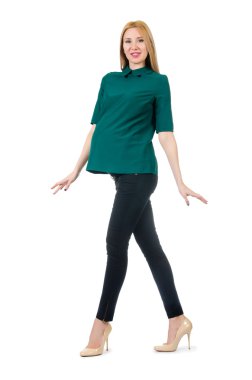 Güzel hamile kadın beyaz tenli.