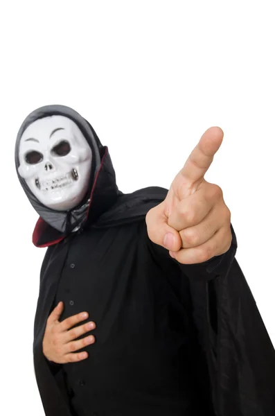 Uomo in costume horror con maschera — Foto Stock