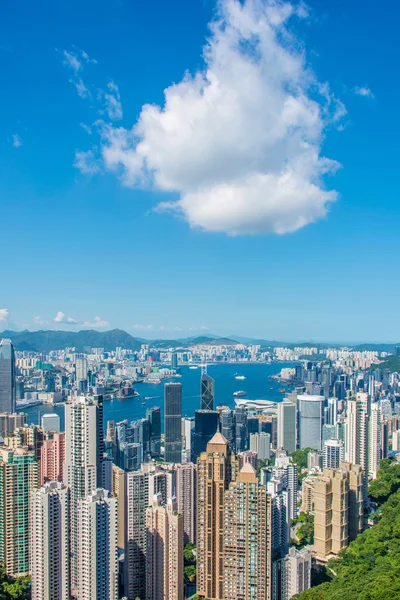 Weergave van Hong Kong tijdens zonnige dag — Stockfoto