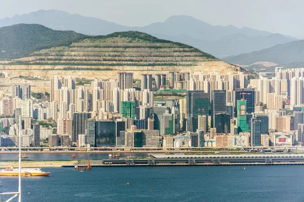 Weergave van Hong Kong tijdens zonnige dag — Stockfoto