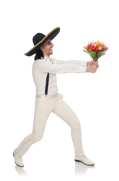 Mexicano engraçado com chapéu sombrero — Fotografia de Stock