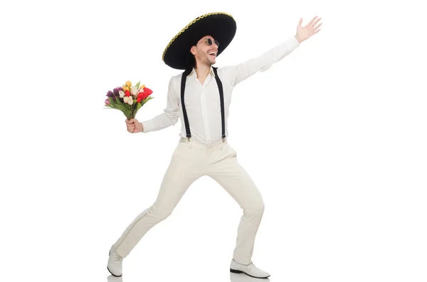 Mexicano engraçado com chapéu sombrero — Fotografia de Stock