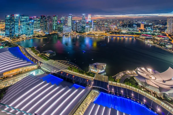 新加坡市中心的天际线 — 图库照片