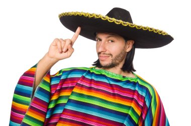 Beyaz pançolu yakışıklı adam izole edilmiş.