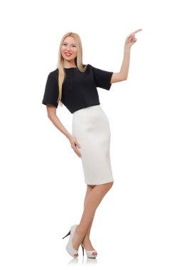 Beyaz izole zarif sarışın kız