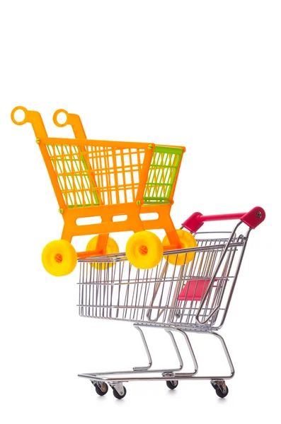 Shopping supermarket trolleys — Stock Photo, Image