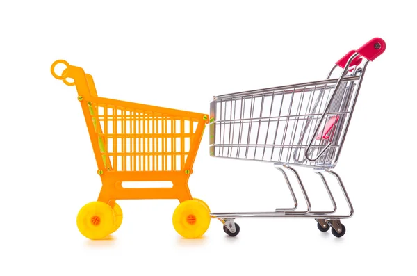 Shopping supermarket trolleys — Stock Photo, Image