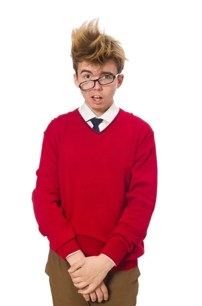 Étudiant isolé sur blanc — Photo