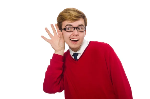 Estudiante aislado en blanco — Foto de Stock