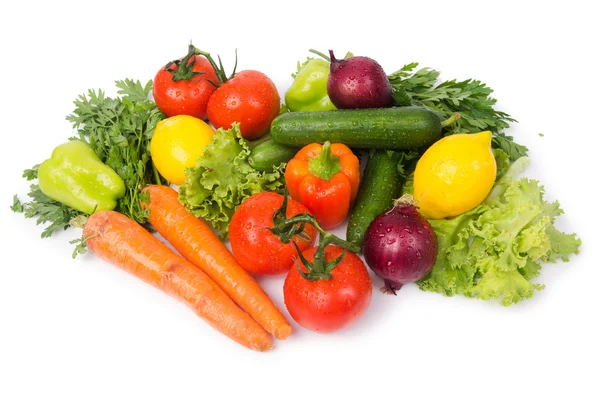 Assorted vegetables isolated on the white — Stock Photo, Image