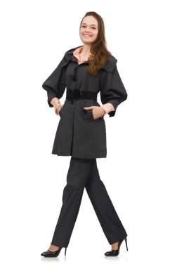 Koyu renk ceketli, beyaz tenli tatlı kız.