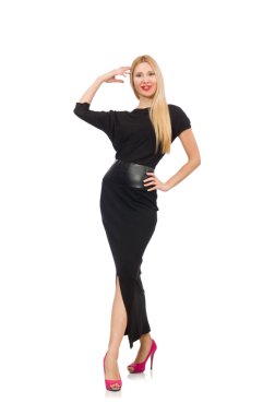 Siyah uzun elbise genç kadın