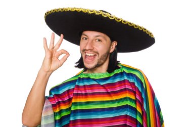 Beyaz pançolu yakışıklı adam izole edilmiş.