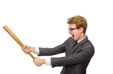 Beysbol sopası ile genç işadamı