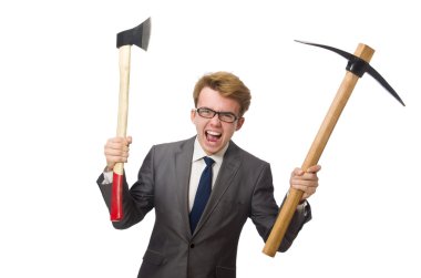 Silah ile genç işadamı