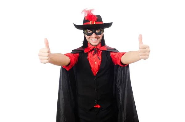 Joven con abrigo de carnaval — Foto de Stock