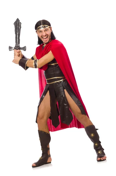Gladiatore divertente con spada — Foto Stock
