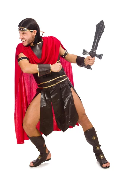 Rolig Gladiator med svärd — Stockfoto