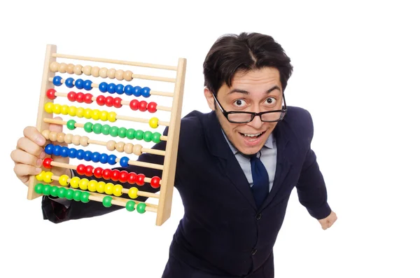 Rolig affärsman med abacus — Stockfoto