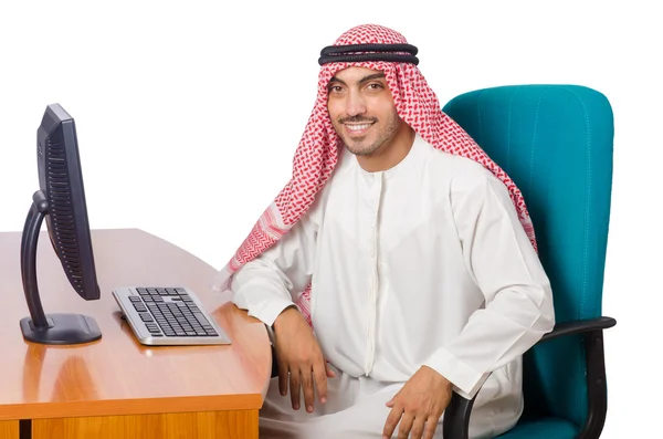 Arab businessman working on computer — Stock Photo, Image