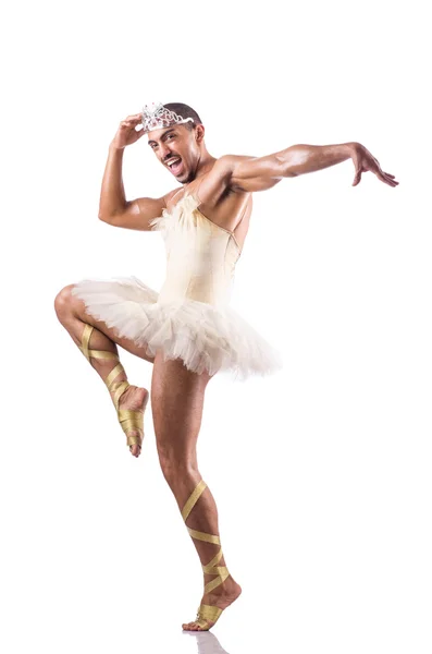 Homme en tutu dansant le ballet — Photo