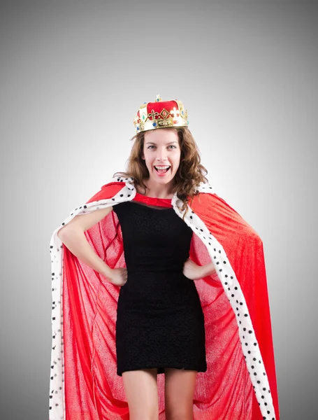 Woman queen in funny concept — Stock Photo, Image