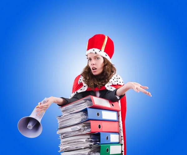 Woman queen in funny concept — Stock Photo, Image