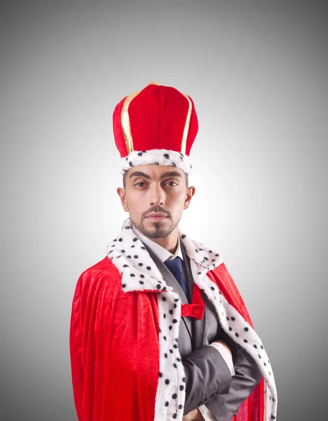 Businessman playing king — Stock Photo, Image